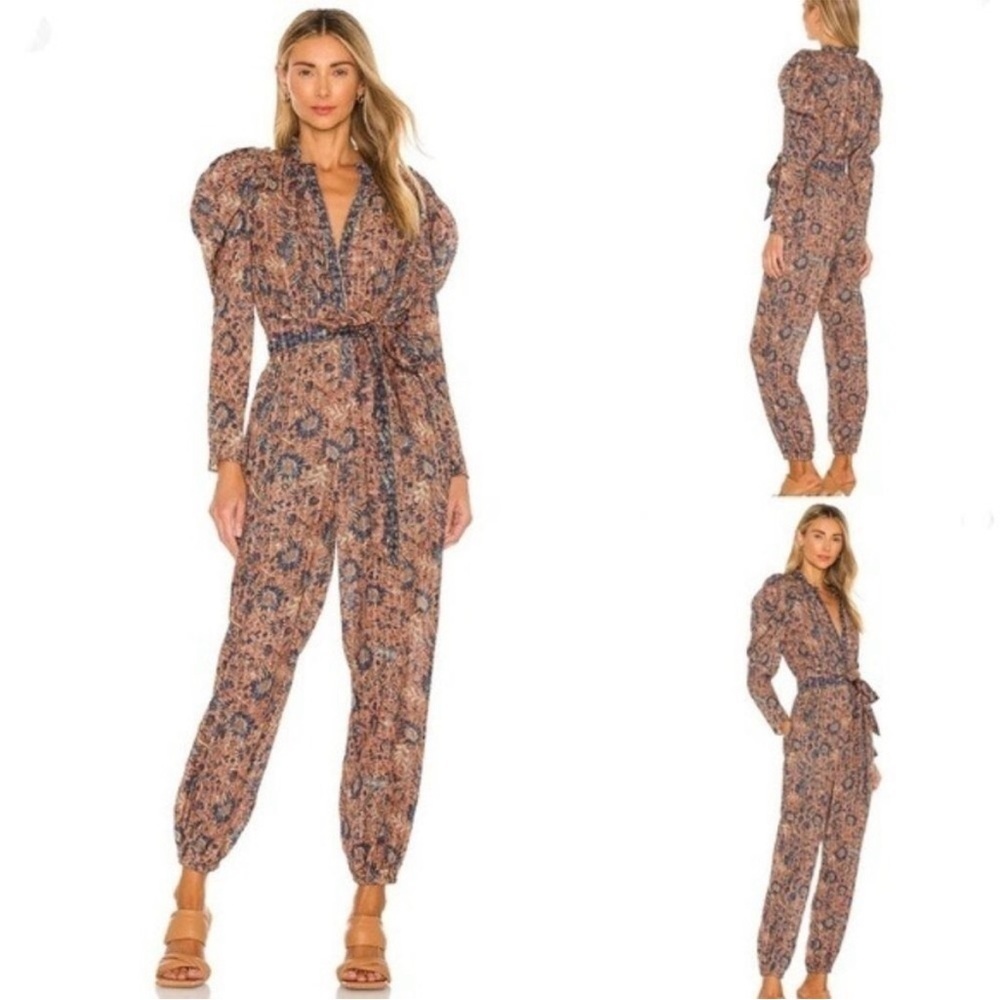 Ulla Johnson Meadow Floral Long Sleeve Jumpsuit Canyon 00 XS